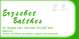 erzsebet balthes business card